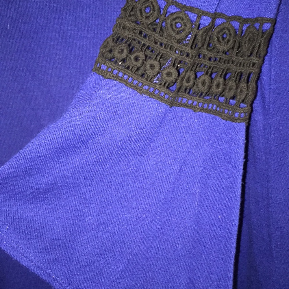 Royal blue blouse with lace